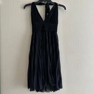 Vintage black sparkly halter midi dress